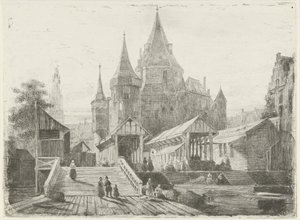 View of the Nieuwmarkt in Amsterdam