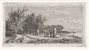 Man and Boy Along the Riverbank
