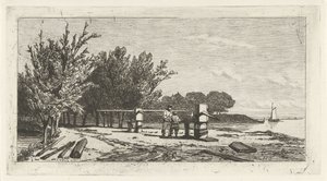 Man and Boy by the Riverbank