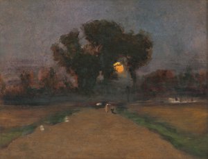 Landscape with setting sun