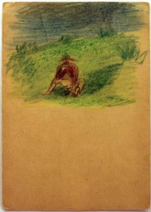 Untitled (Man Sitting on Grass) by Laszlo Moholy Nagy