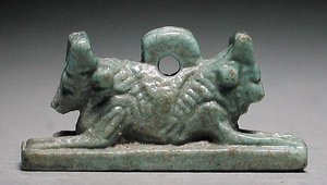 Bull-headed lion amulet, Saite Period, 715-656 BC