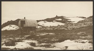 Drifter, Sheep Wagon and Band on Winter Bedground by Laton Alton Huffman