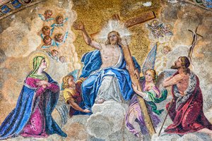 Christ in Glory Between the Virgin Mary and St. John the Baptist (detail)
