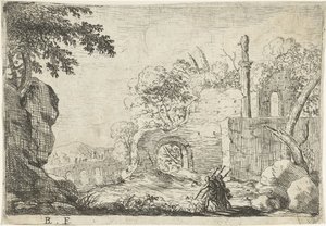 Three Soldiers by a Ruin (Italian Landscapes with Ruins)
