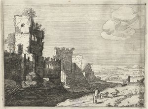 Goatherd by a Castle Moat
