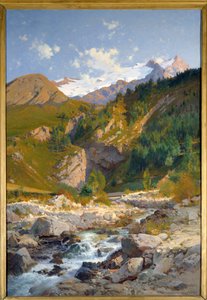 The Torrent at Chavalchere, Tabuchet Glacier and the Meije Mountain Landscape by Laurent Guétal