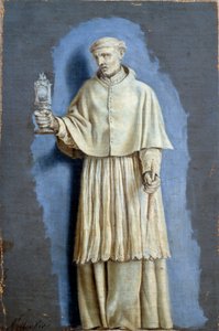 Saint Norbert holding an ostensoire (ostensoir) and a candle by Laurent de la Hyre