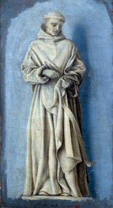 Saint Etienne de Grammont holding a ring in the right hand