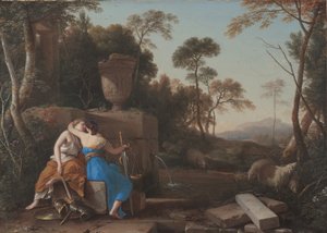 The Kiss of Peace and Justice by Laurent de la Hyre