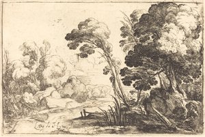 Wooded Landscape with a River by Laurent de la Hyre