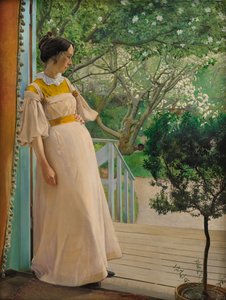 In the Garden Door. The Artist