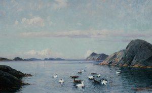Southern Coast with Sea Birds by Lauritz Haaland