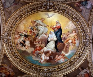 The Holy Virgin Crowning St. Rose of Lima with Jesus and the Holy Spirit