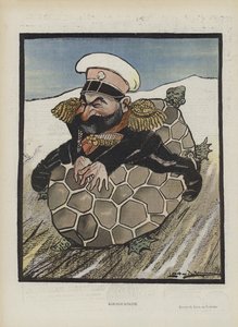 Aleksey Kuropatkin, Russian Minister of War. Illustration for Le Rire