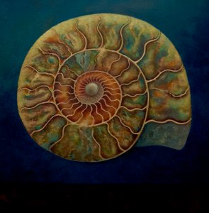 Ammonite, gold and Green by Lee Campbell