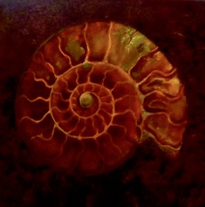 Red/Gold Ammonite, 2020 by Lee Campbell