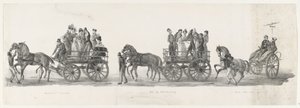 Invitation for a Concert, the Ball and Drunken Students, 1835 by Leendert Springer (I)