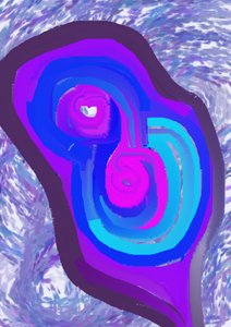 Abstract Purple Blue Flow by Lembayung senja studio [Vintage Poster]