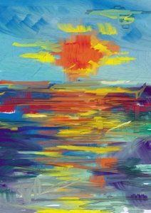 Abstract Sunset Vehicle