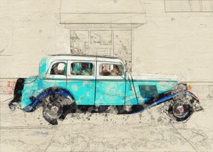 Blue Car Sketch