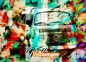 Colorful Vintage Van Art by Lembayung senja studio [Vintage Poster]