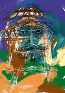 Intense Abstract Portrait by Lembayung senja studio [Vintage Poster]