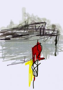 Red Figure Urban Abstract