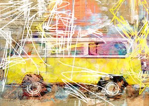 Retro Van Street Art by Lembayung senja studio [Vintage Poster]