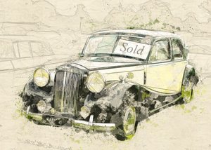 Sold Vintage Car by Lembayung senja studio [Vintage Poster]