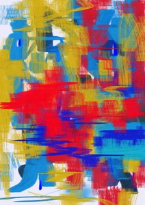 Vibrant Abstract Strokes by Lembayung senja studio [Vintage Poster]