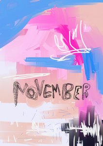 Vibrant November Abstract by Lembayung senja studio [Vintage Poster]