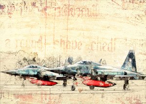 Vintage Fighter Jets by Lembayung senja studio [Vintage Poster]