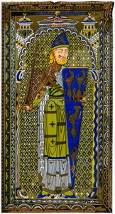 Representation of the enamel effigy of Geoffrey V on his tomb at Le Mans Cathedral by Lemercier