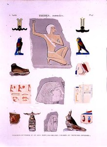 Illustrations of Painted Reliefs on Stone and Wooden Fragments Hypogees, Thebes plate 47 from Vol II of 