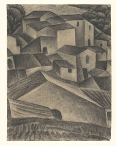 Houses in an Italian Village by Leo Gestel (signed by artist)