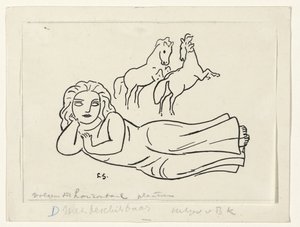 Reclining Woman with Two Horses
