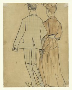 Walking Couple by Leo Gestel (signed by artist)