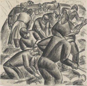 Potato Diggers at Work in the Field by Leo Gestel