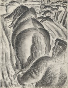 Farmer with Plow and Draft Horse
