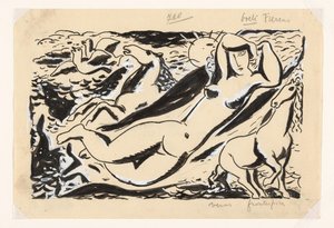 Reclining Woman with Two Horses