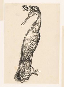 Heron with Its Head Turned Back by Leo Gestel