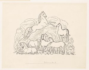 Study Sheet with Eight Horses by Leo Gestel