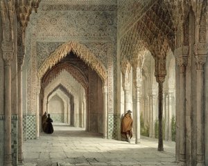 The Court Room of the Alhambra, Granada by Leon Auguste Asselineau