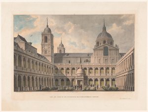 View of the Patio de los Evangelistas of the Monasterio de San Lorenzo de El Escorial