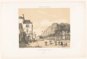 View of the Place Du Guesclin in Dinan by Leon Auguste Asselineau