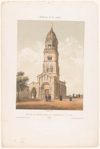 View of the Basilica of Notre-Dame de Fourvière in Lyon by Leon Auguste Asselineau