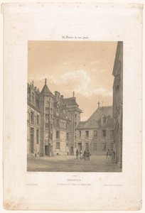 View of the courtyard of the Palais Jacques-Coeur in Bourges (Contemporary France) by Leon Auguste Asselineau