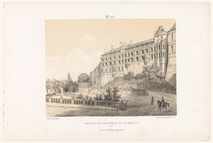 View of the façade of King Francis I of the Castle of Blois (Contemporary France) by Leon Auguste Asselineau