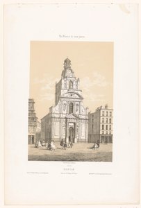 View of the Sainte-Croix Church in Nantes by Leon Auguste Asselineau